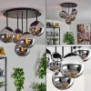 Gastor Plafonnier, Boule lumineuse 45 cm Chrome, Fumé, 5 lumières