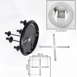 Gastor Plafonnier, Boule lumineuse 45 cm Chrome, Fumé, 5 lumières