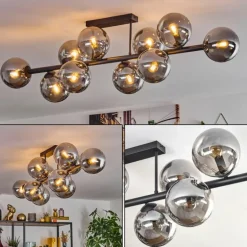 Gastor Plafonnier, Boule lumineuse Fumé, 10 lumières