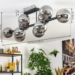 Gastor Plafonnier, Boule lumineuse Fumé, 10 lumières
