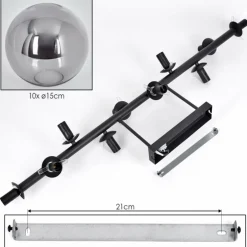 Gastor Plafonnier, Boule lumineuse Fumé, 10 lumières