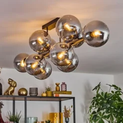 Gastor Plafonnier, Boule lumineuse Fumé, 10 lumières