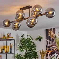 Gastor Plafonnier, Boule lumineuse Fumé, 10 lumières