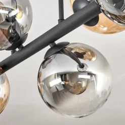 Gastor Plafonnier, Boule lumineuse Ambre, Clair, Fumé, 6 lumières