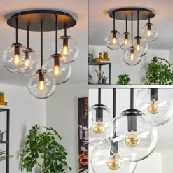 Gastor Plafonnier, Boule lumineuse 45 cm Clair, 5 lumières