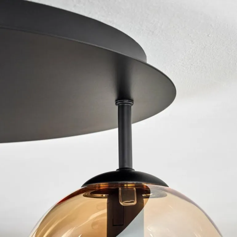 Gastor Plafonnier, Boule lumineuse 45 cm Ambre, Clair, Fumé, 5 lumières