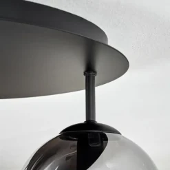 Gastor Plafonnier, Boule lumineuse 45 cm Chrome, Clair, Fumé, 5 lumières