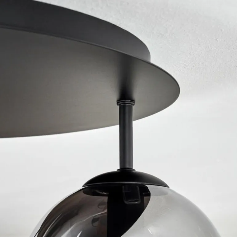 Gastor Plafonnier, Boule lumineuse 45 cm Chrome, Clair, Fumé, 5 lumières