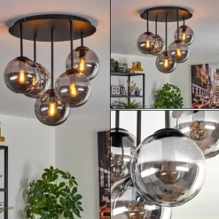 Gastor Plafonnier, Boule lumineuse 45 cm Fumé, 5 lumières