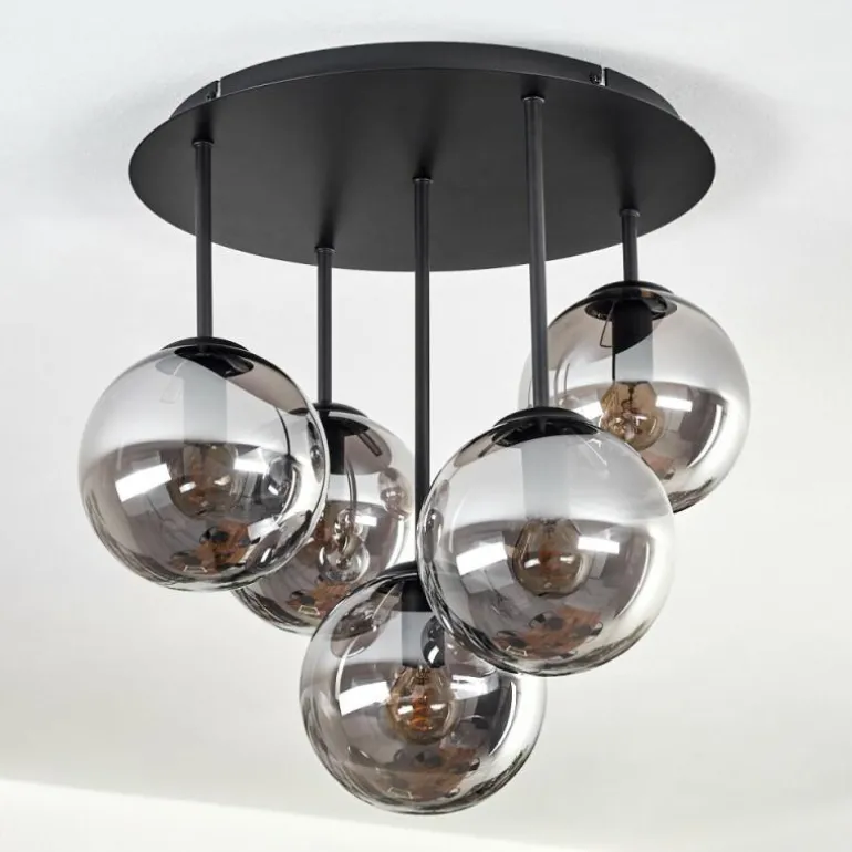 Gastor Plafonnier, Boule lumineuse 45 cm Fumé, 5 lumières
