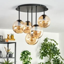 Gastor Plafonnier, Boule lumineuse 45 cm Ambre, 5 lumières