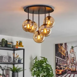 Gastor Plafonnier, Boule lumineuse 45 cm Ambre, 5 lumières