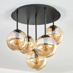 Gastor Plafonnier, Boule lumineuse 45 cm Ambre, 5 lumières