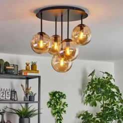 Gastor Plafonnier, Boule lumineuse 45 cm Ambre, 5 lumières