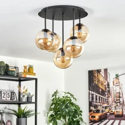 Gastor Plafonnier, Boule lumineuse 45 cm Ambre, 5 lumières