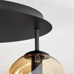 Gastor Plafonnier, Boule lumineuse 45 cm Ambre, Clair, Fumé, 5 lumières
