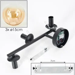 Gastor Plafonnier, Boule lumineuse Ambre, Clair, 3 lumières
