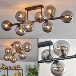 Gastor Plafonnier, Boule lumineuse Fumé, 8 lumières