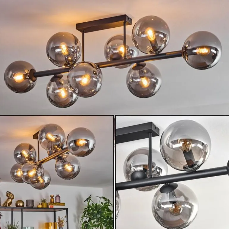 Gastor Plafonnier, Boule lumineuse Fumé, 8 lumières