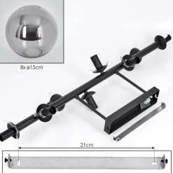 Gastor Plafonnier, Boule lumineuse Fumé, 8 lumières