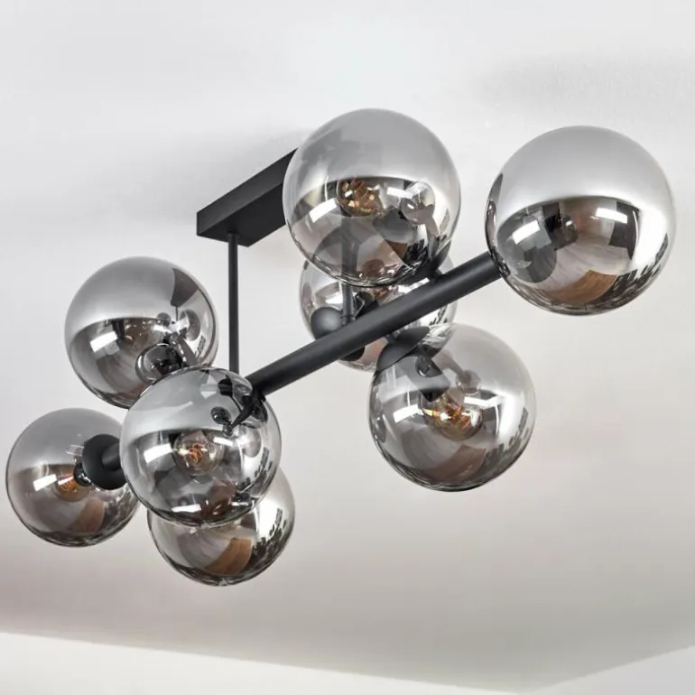 Gastor Plafonnier, Boule lumineuse Fumé, 8 lumières