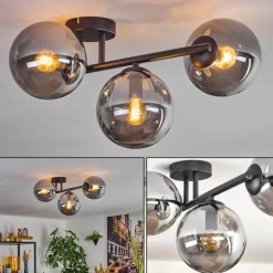 Gastor Plafonnier, Boule lumineuse Fumé, 3 lumières