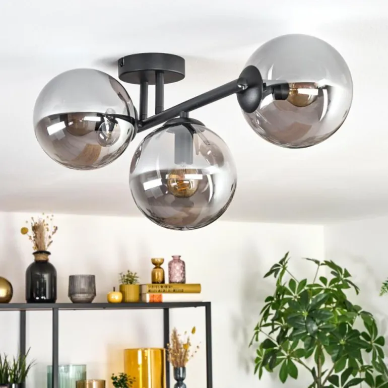 Gastor Plafonnier, Boule lumineuse Fumé, 3 lumières