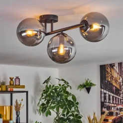 Gastor Plafonnier, Boule lumineuse Fumé, 3 lumières