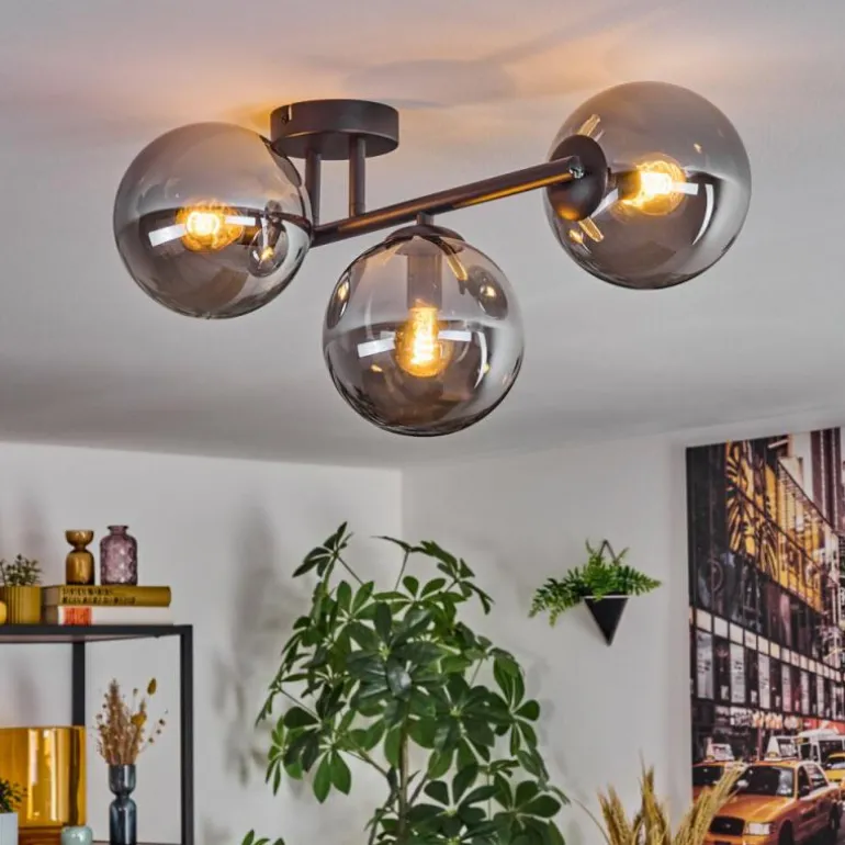 Gastor Plafonnier, Boule lumineuse Fumé, 3 lumières