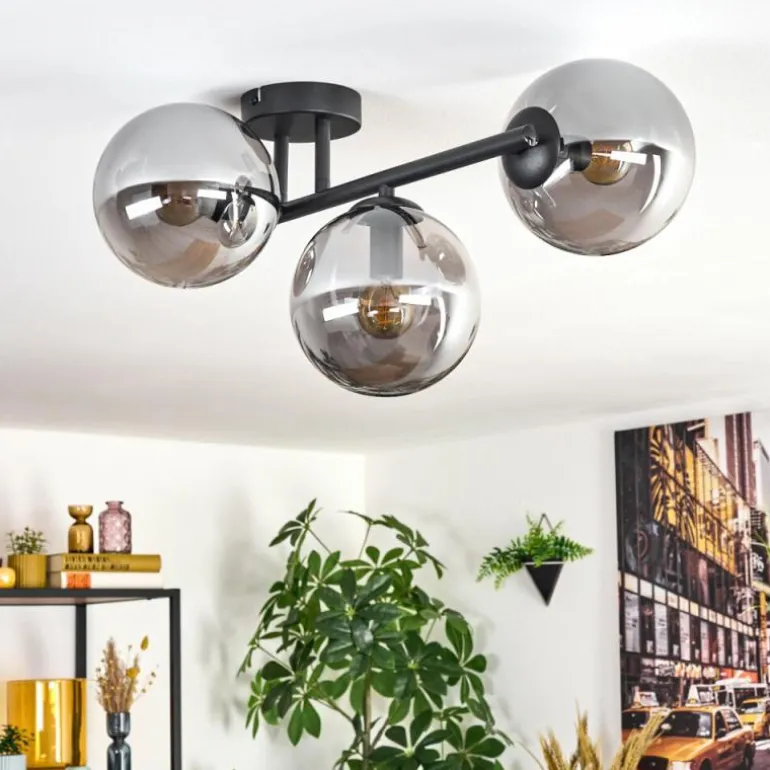 Gastor Plafonnier, Boule lumineuse Fumé, 3 lumières