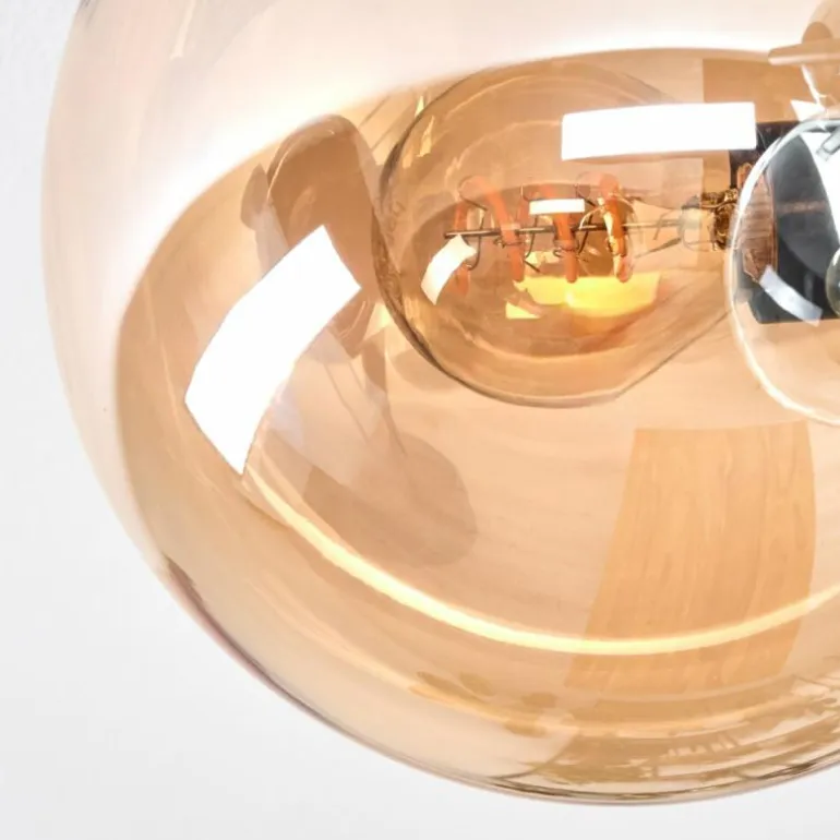 Gastor Plafonnier, Boule lumineuse Ambre, Clair, Fumé, 3 lumières