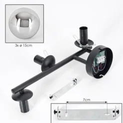 Gastor Plafonnier, Boule lumineuse Chrome, Fumé, 3 lumières