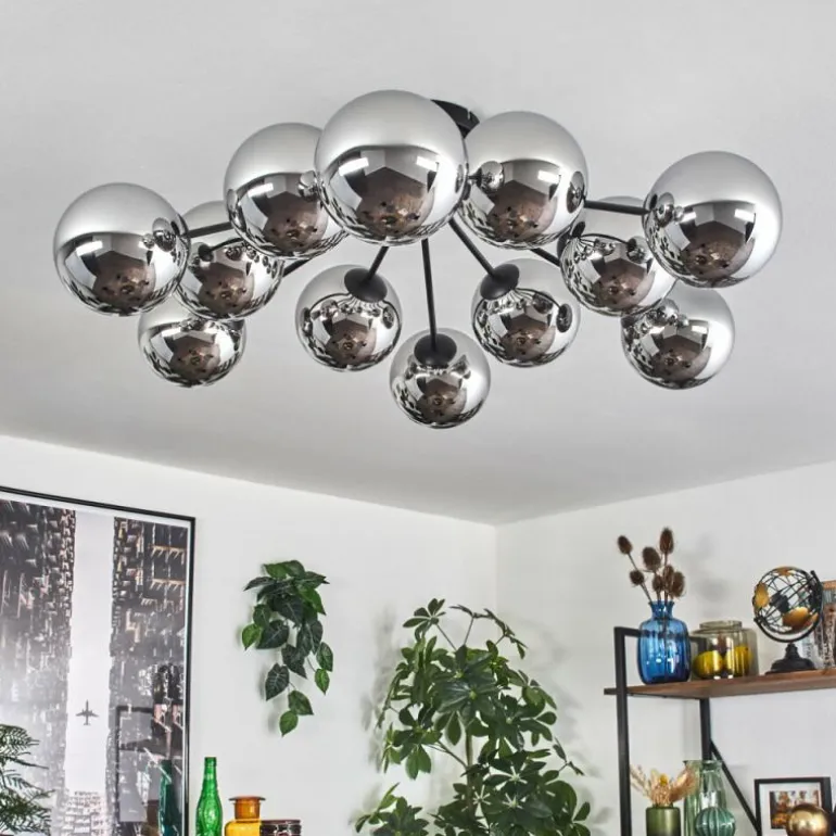 Gastor Plafonnier Chrome, Fumé, 12 lumières