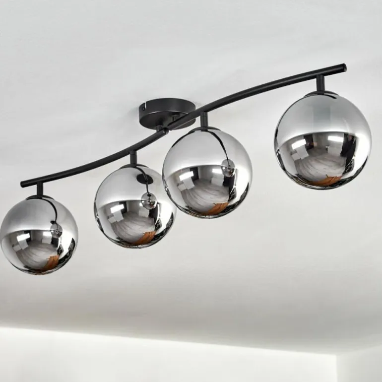 Gastor Plafonnier Chrome, Fumé, 4 lumières
