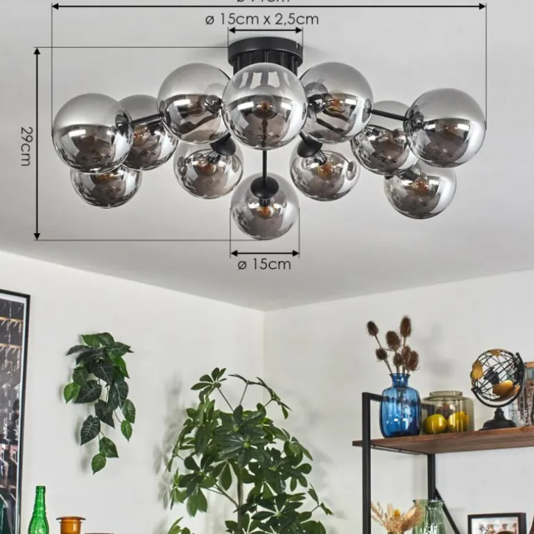 Gastor Plafonnier Fumé, 12 lumières