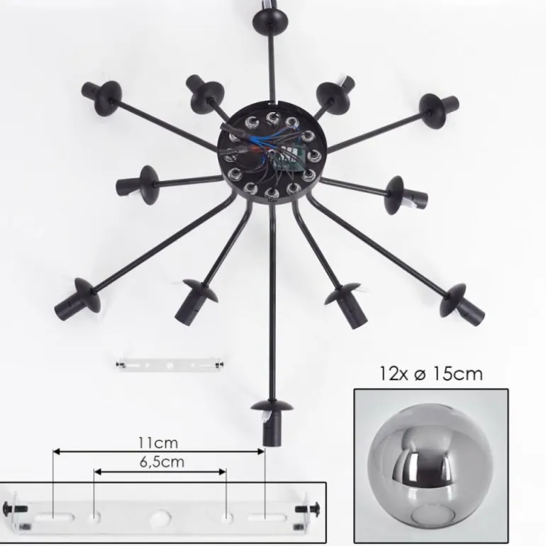 Gastor Plafonnier Fumé, 12 lumières
