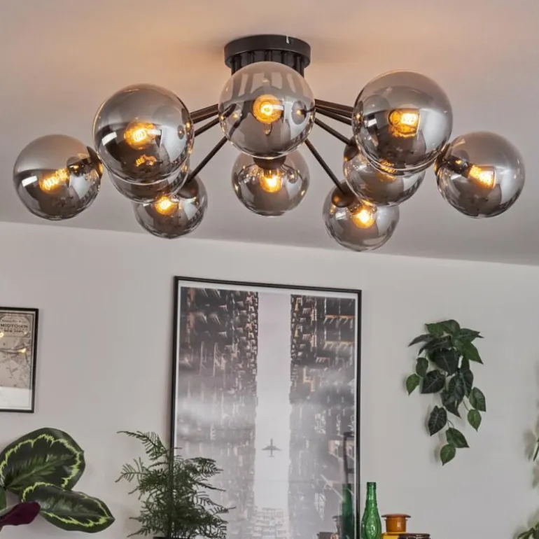 Gastor Plafonnier Fumé, 12 lumières
