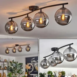 Gastor Plafonnier Fumé, 4 lumières