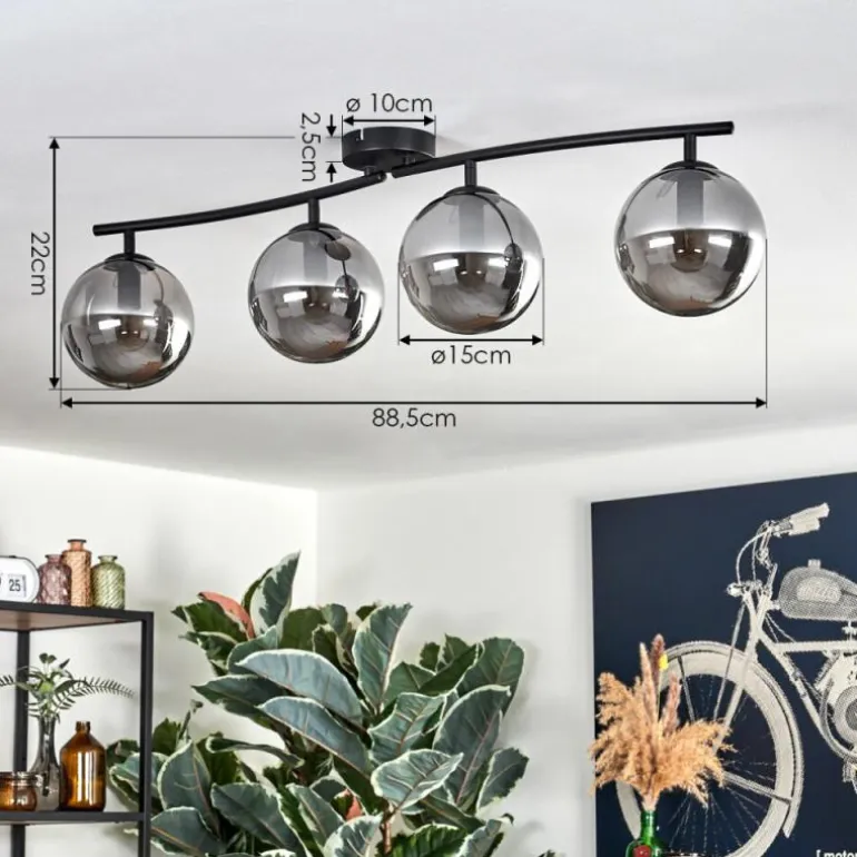 Gastor Plafonnier Fumé, 4 lumières