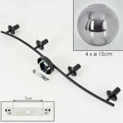Gastor Plafonnier Fumé, 4 lumières