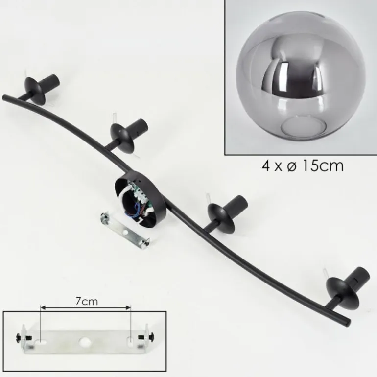 Gastor Plafonnier Fumé, 4 lumières