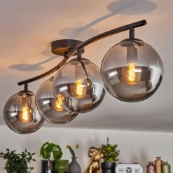 Gastor Plafonnier Fumé, 4 lumières