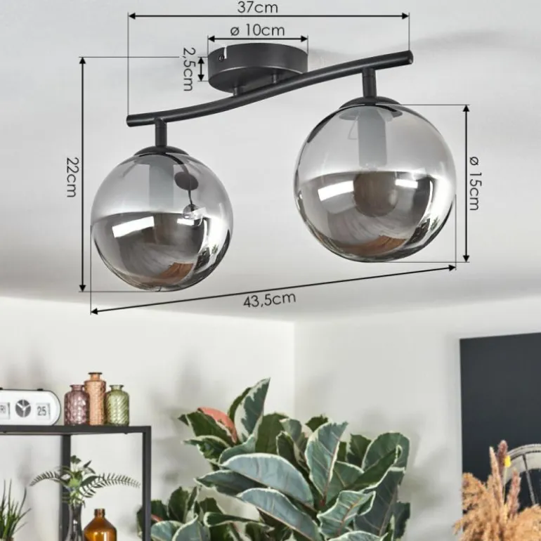Gastor Plafonnier Fumé, 2 lumières