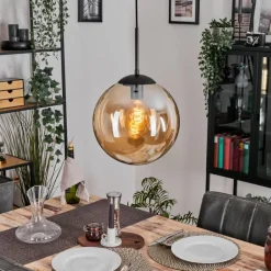 Gastor Suspension, Boule lumineuse Ambre, 1 lumière