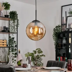Gastor Suspension, Boule lumineuse Ambre, 1 lumière