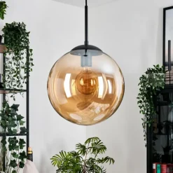 Gastor Suspension, Boule lumineuse Ambre, 1 lumière