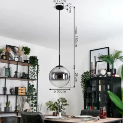 Gastor Suspension, Boule lumineuse Clair, Fumé, 1 lumière