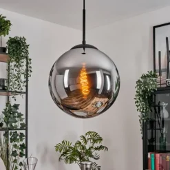 Gastor Suspension, Boule lumineuse Chrome, Fumé, 1 lumière