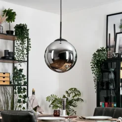 Gastor Suspension, Boule lumineuse Chrome, Fumé, 1 lumière