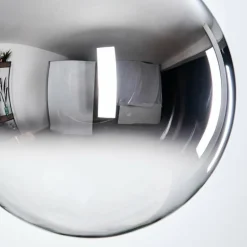 Gastor Suspension, Boule lumineuse 30 cm Chrome, Clair, Fumé, 1 lumière